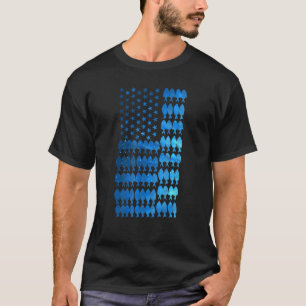 T-shirt Poisson d'eau salée Drapeau Américain Pour Hommes 