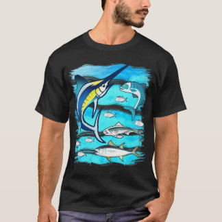 T-shirt Poisson d'eau salée Espadon Mahi Tuna Kingfing Atl