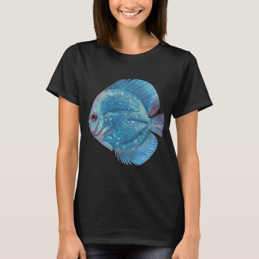 T-shirt Poisson Discus Bleu (Devant)