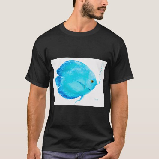 T-shirt Poisson Discus Tropical Turquoise (Devant)