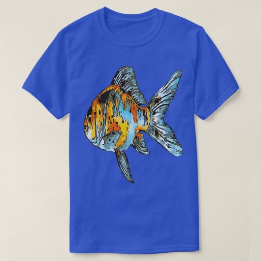 T-shirt Poisson d'or bleu et orange Shubunkin isolé (Design devant)
