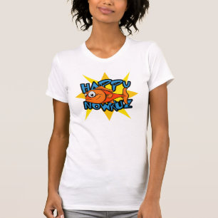 T-shirt Poisson d'or souriant Soleil Perse Nouvel An Nowru