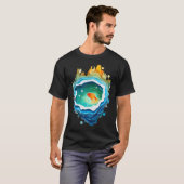 T-shirt Poisson doré dans le petit étang (Devant entier)