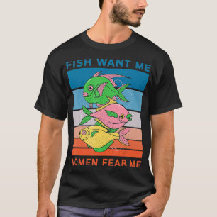 T-shirt Poisson Drôle Veux-Moi Femme Craindre Moi Pêcheurs
