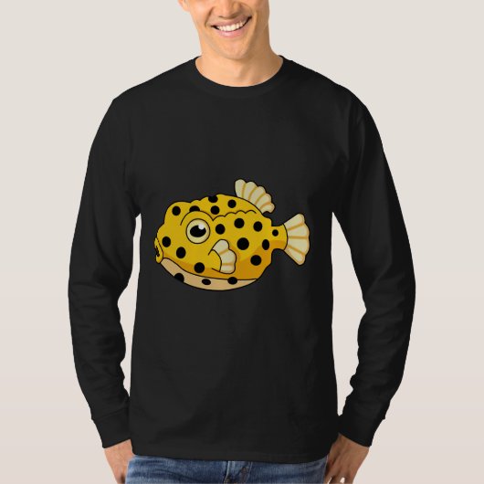 T-shirt Poisson en boîte jaune (Devant)