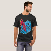 T-shirt Poisson en eau de mer. (Devant entier)