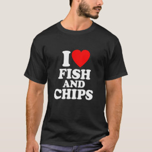 T-shirt Poisson Et Chips Amour Coeur