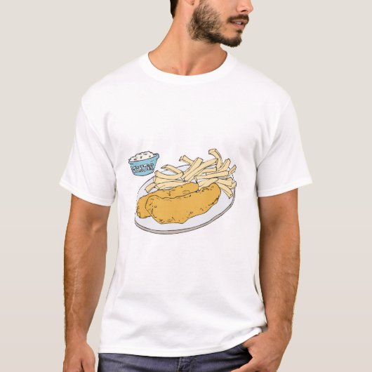 T-shirt poisson et frites (Devant)