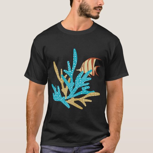 T-shirt poisson et récif (Devant)