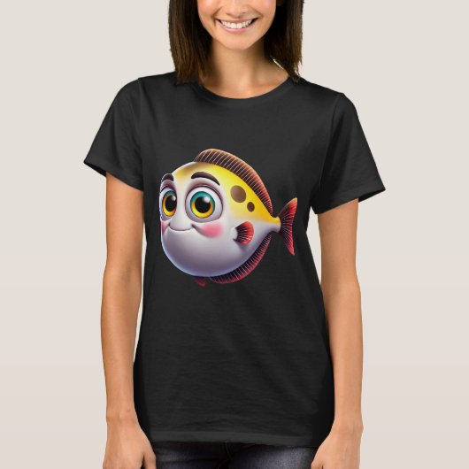 T-shirt Poisson flétan adorable (Devant)