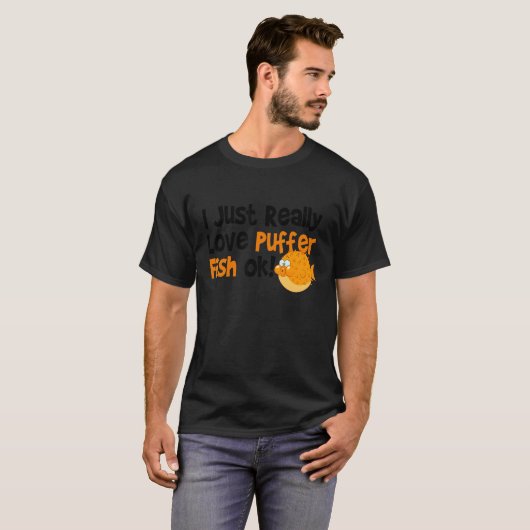 T-shirt Poisson Fou J'Aime Vraiment Le Poisson Feu (Devant entier)