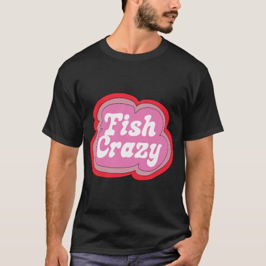 T-shirt Poisson Fou (Violet sur Jaune) (Devant)