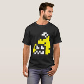 T-shirt Poisson frit Firefin Gris 8 bits (Devant entier)