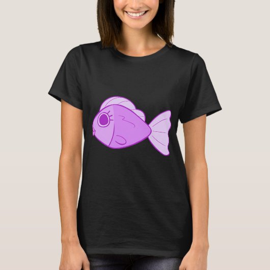 T-shirt Poisson Girly Violet (Devant)