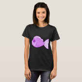T-shirt Poisson Girly Violet (Devant entier)