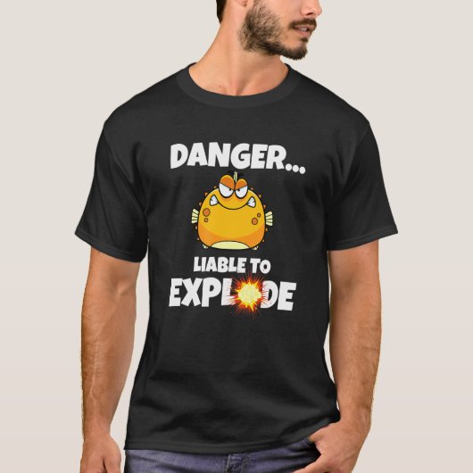 T-shirt Poisson-globe Danger Risque D'Explosion Fugu (Devant)
