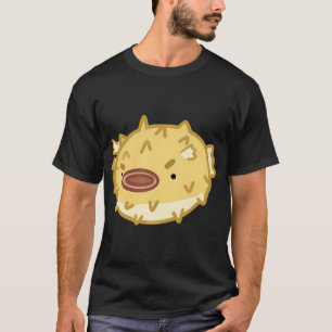 T-shirt Poisson-globe en colère - blanc