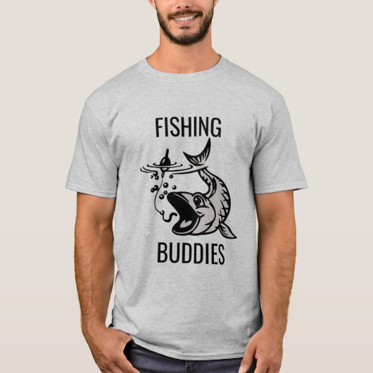 T-shirt Poisson Graphique Buddies de pêche (Devant)