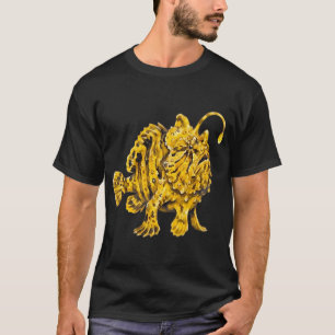 T-shirt Poisson-grenouille strié jaune soufre aquarelle