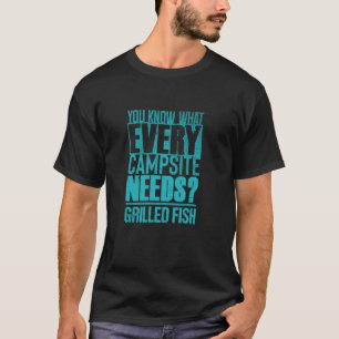 T-shirt Poisson grillé et amateur de camping u2013 Pêche d