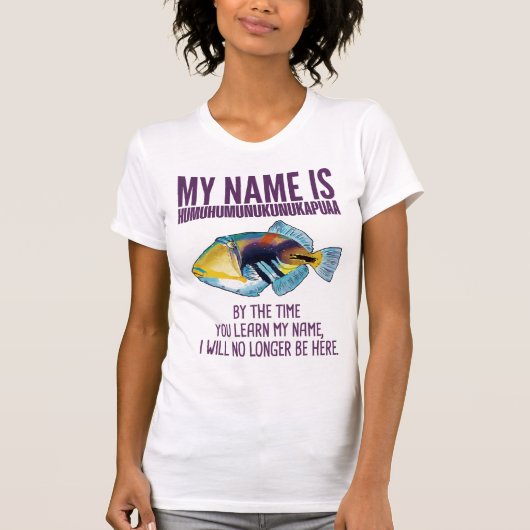 T-shirt Poisson Humuhumunukunukapuaa, nom le plus long du (Devant)