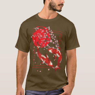 T-shirt Poisson japonais asiatique Koi Pond Sakura
