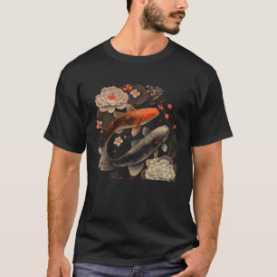 T-shirt Poisson japonais Koi Carp Vintage Graphisme Cerry