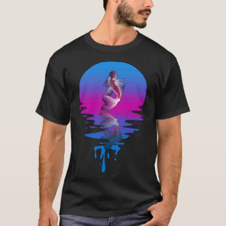 T-shirt Poisson Koï de coucher de soleil rétro vintage