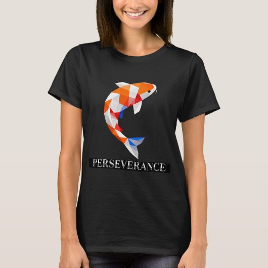 T-shirt Poisson Koi Persévérance Art Low-Poly (Devant)