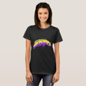T-shirt Poisson long jaune et violet (Devant entier)