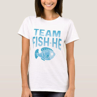 T-shirt Poisson Lui Ou Poisson Elle Sexe Révéler Fête Fami