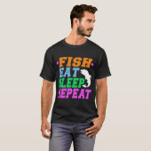 T-shirt poisson manger dormir répéter (Devant entier)