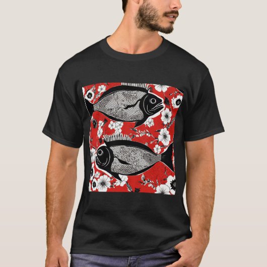 T-shirt Poisson noir (Devant)