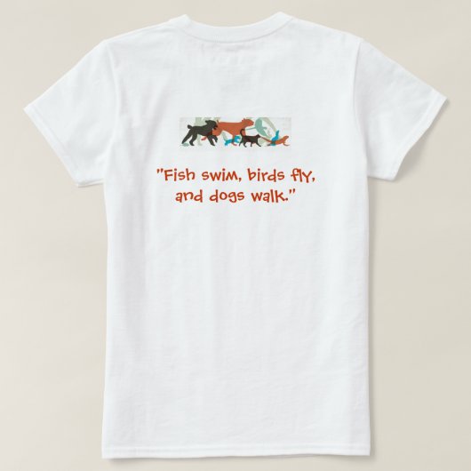 T-shirt Poisson, Oiseaux Voler, Chiens Marcher Animaux de  (Design dos)