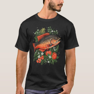 T-shirt Poisson ornement de Noël saumon