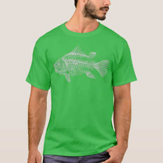 T-shirt Poisson osseux Squelette Poisson Os
