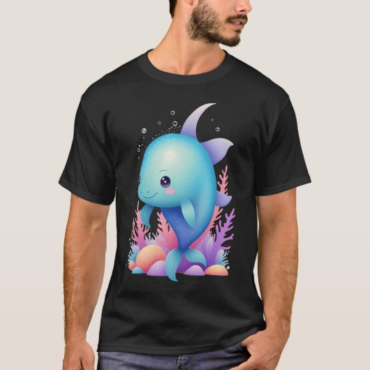 T-shirt Poisson Pastel Mignon (Devant)