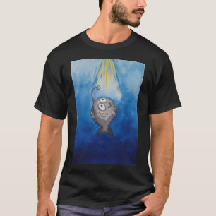 T-shirt Poisson-pêcheur nageant vers la lumière.
