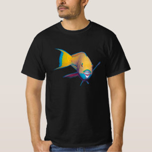 T-shirt Poisson perroquet - Conception abstraite - Découpé