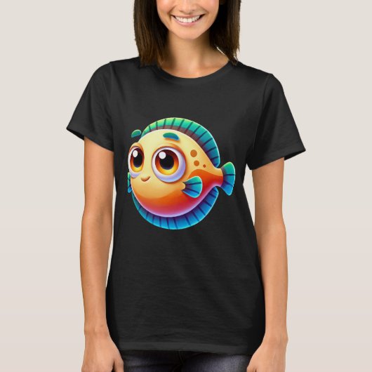 T-shirt Poisson plat adorable (Devant)