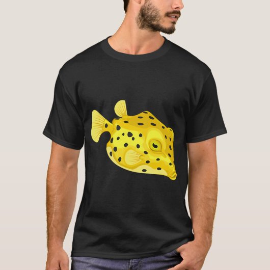 T-shirt Poisson : Poisson-coffre jaune (Devant)