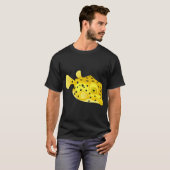 T-shirt Poisson : Poisson-coffre jaune (Devant entier)