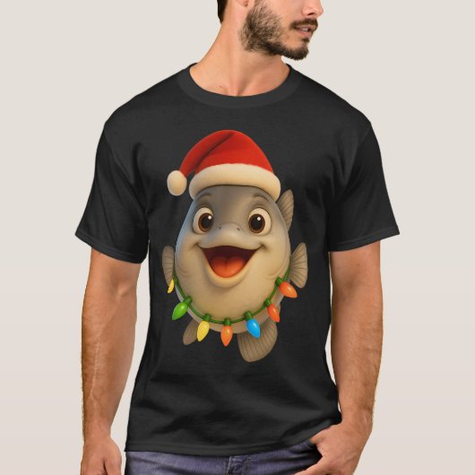 T-shirt Poisson Pompaneau de Noël (Devant)