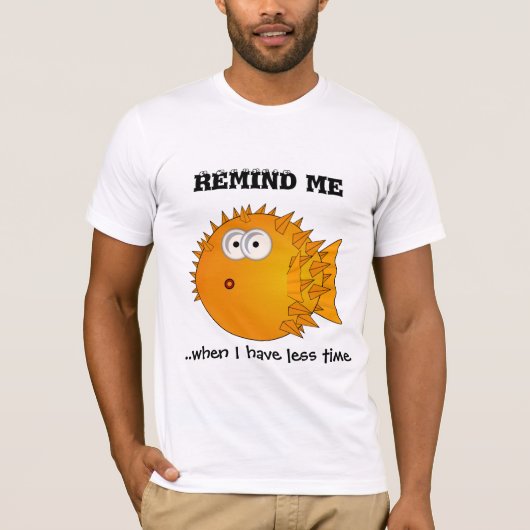 T-shirt Poisson-pouffer - mots amusants - me rappeler (Devant)