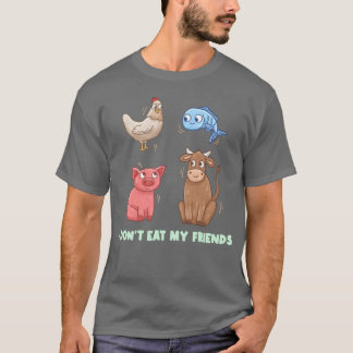 T-shirt Poisson Poulet Cochon Amis Design pour Vegas Gens 