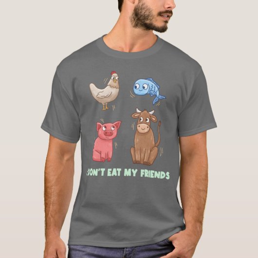 T-shirt Poisson Poulet Cochon Amis Design pour Vegas Gens  (Devant)