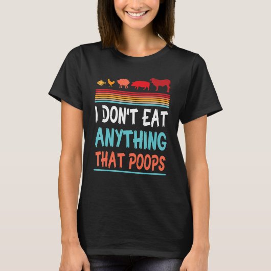 T-shirt Poisson Poulet Mouton Cochon Vache Je ne mange rie (Devant)