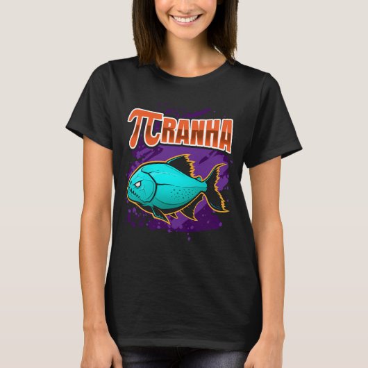 T-shirt Poisson prédateur PIRANHA Math Mathématiques (Devant)
