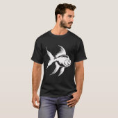 T-shirt Poisson rouge (blanc) (Devant entier)