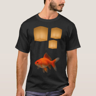 T-shirt poisson rouge de fête du milieu de l'automne avec